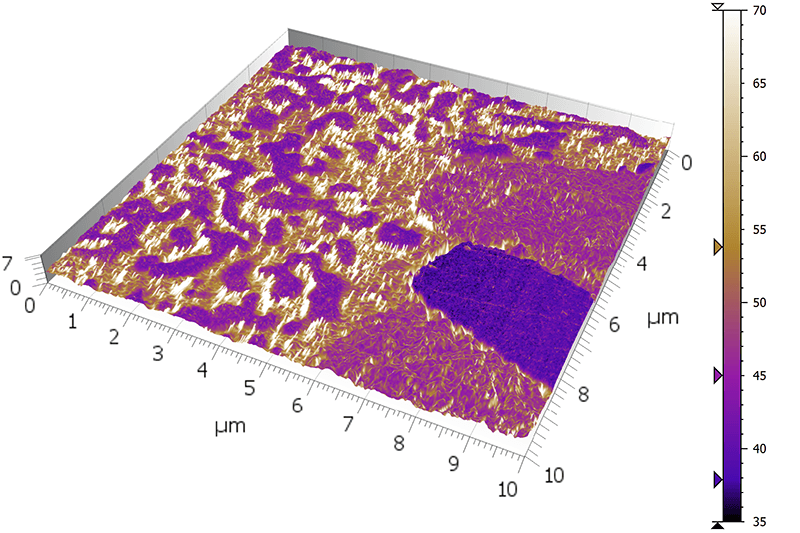 3D view of AFM multi-channel image